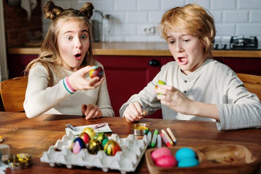 family crafting with natural materials
